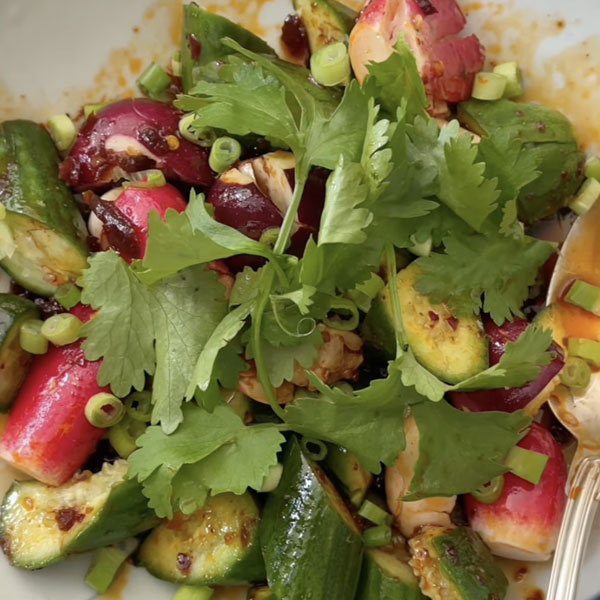 Smashed Radishes & Cucumber Salad