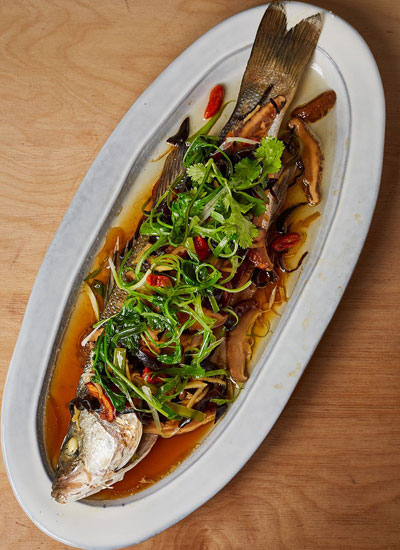 Steamed Sea Bass with Soy Sauce by Amy Poon